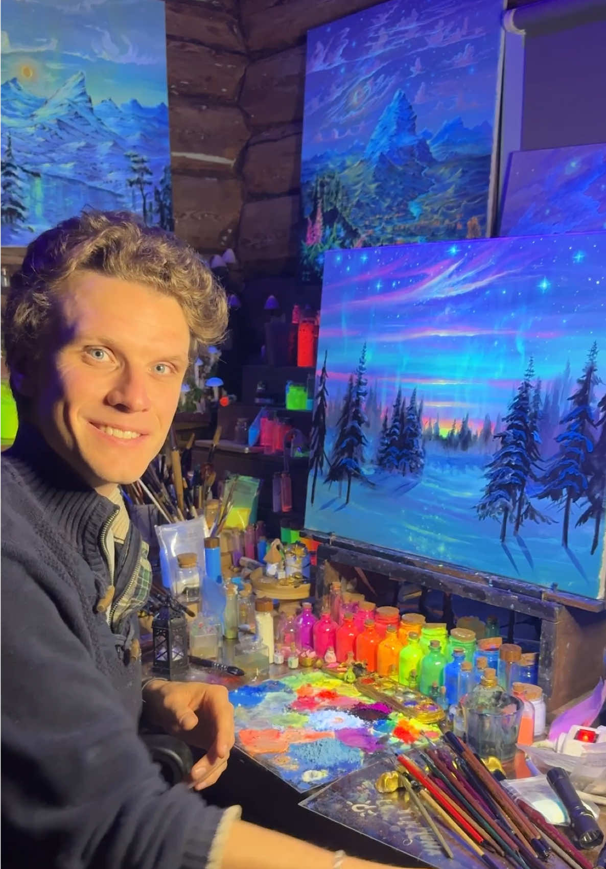 I just can’t stop hiding things in paintings ! - It feels like I’ve opened up another realm of magical possibilities ✨ - What else could be next !? - perhaps autumn colours in a summers day, glowing crystals, erupting volcanoes, a different set of blooming flowers … any ideas?💡 - there must be a world of possibilities I haven’t even thought of yet ! - #GlowingArt #artwork #art #oilpainting #painting 