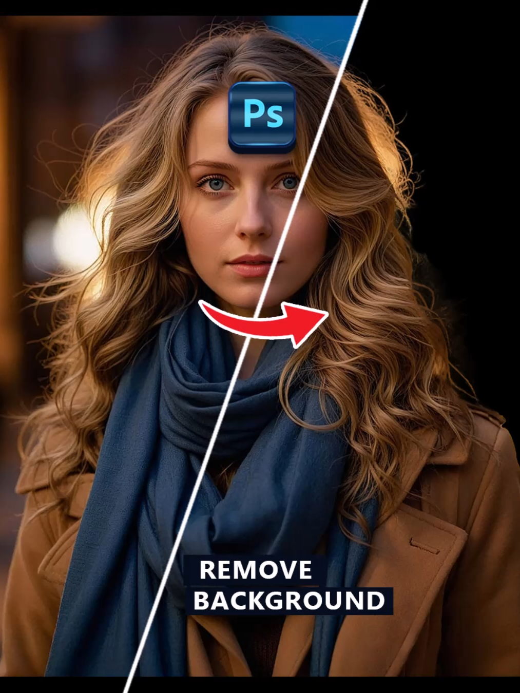 Refine the hair and remove background in photoshop 2024
