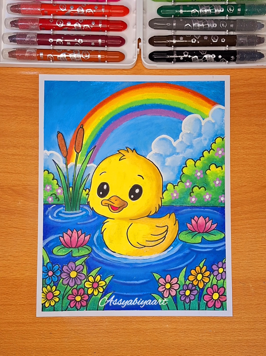 Nyobain mewarnai pakai silky crayon grasp  #Tutorial #menggambar #assyabiyaart #serunyabelajar 