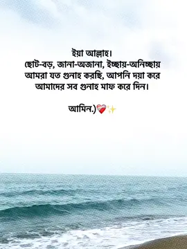 ইয়া আল্লাহ। ছোট-বড়, জানা-অজানা, ইচ্ছায়-অনিচ্ছায় আমরা যত গুনাহ করছি, আপনি দয়া করে আমাদের সব গুনাহ মাফ করে দিন। আমিন.)❤️‍🩹✨ #foryoupage #foryou #fypage #goviral #tranding @TikTok Bangladesh 
