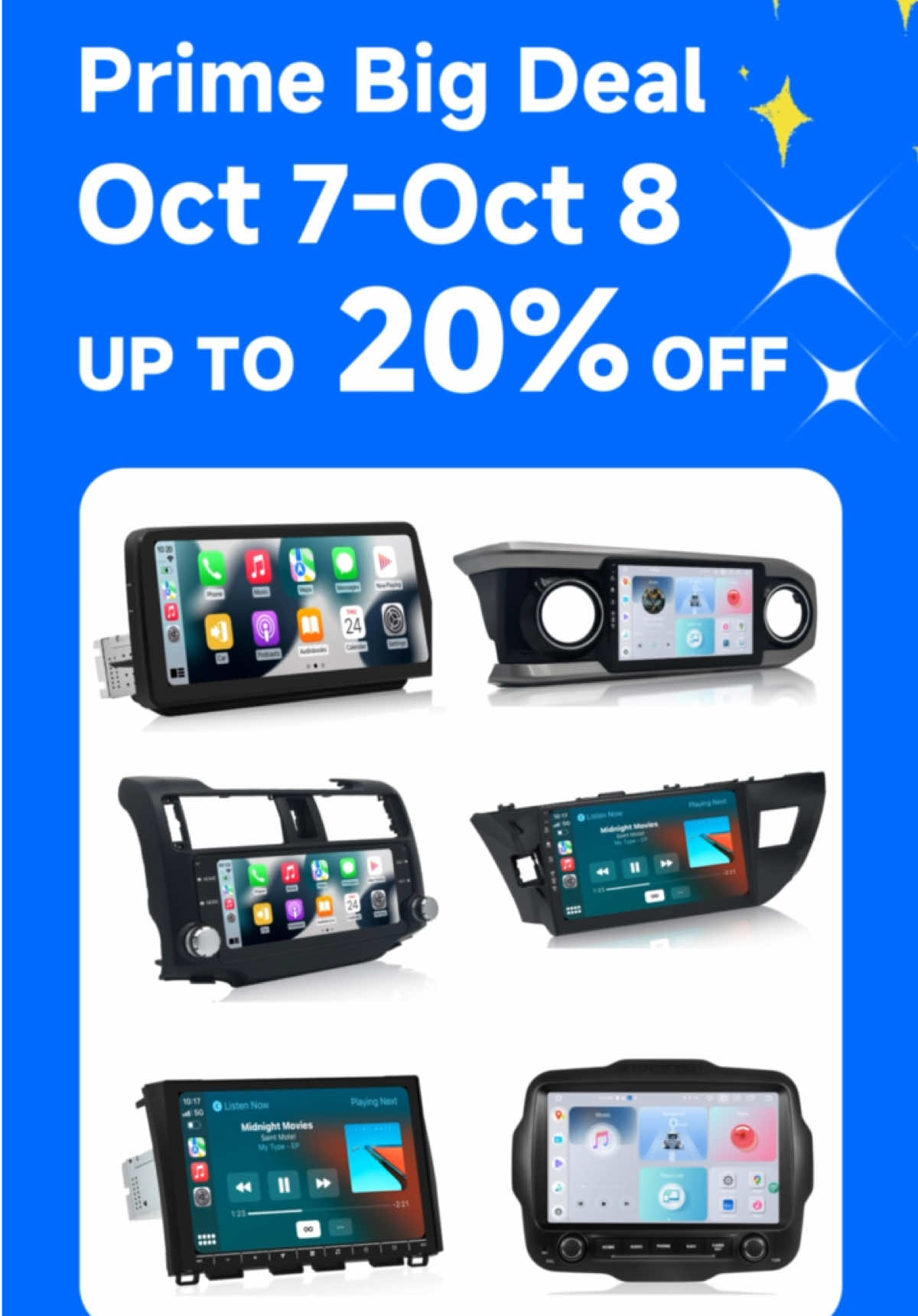 🚨 It’s here!  Amazon Prime Big Deal Days 🚨 ⚡ 𝟐𝟎% 𝐎𝐅𝐅 only on 𝐎𝐜𝐭 𝟕– 𝐎𝐜𝐭 𝟖! ✨limited stock — once it’s gone, it’s gone! 🎥More models, hit the link to find what YOU need 👇   👉https://bit.ly/3VDJSXk   #roadanvi #amazonprime #amazonfinds #headunit #carcare #upgrade #limitedtimeoffer #dealalert #shopsmart #dontmissthis #toyota #honda 