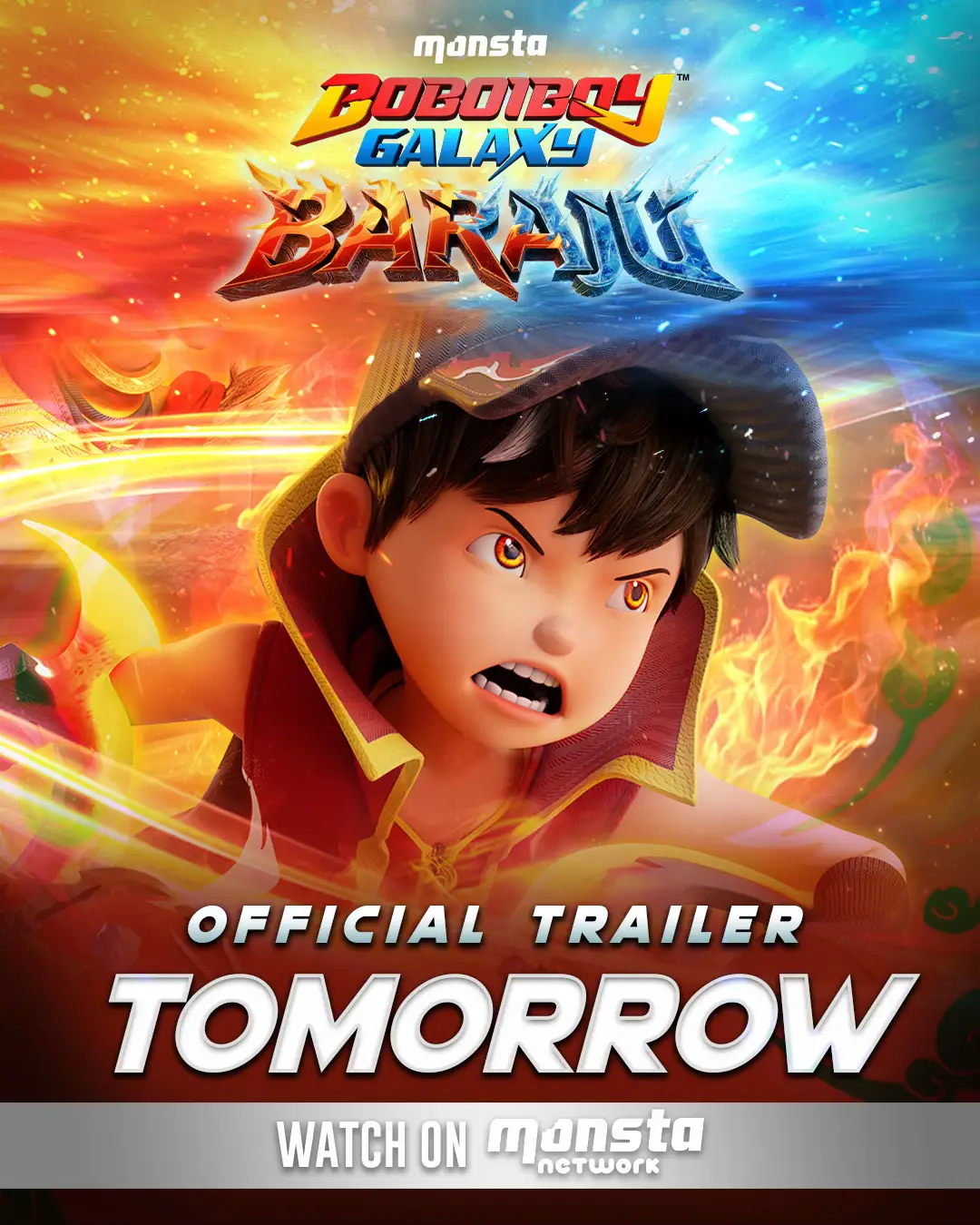⚡️ 1 HARI LAGI menjelang OFFICIAL TRAILER BoBoiBoy Galaxy Baraju! Nantikan 9 Oktober esok, 5 petang di YouTube Monsta Network! #MonstaHypeTrain #BoBoiBoy #BG2
