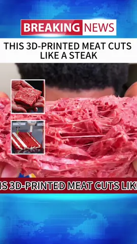 THIS 3D-PRINTED MEAT CUTS LIKE A STEAK   #beef #3D-PRINTED #meat