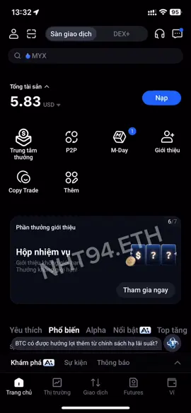 Lại tiếp tục trade tk 5$ #btc #eth #mexc 