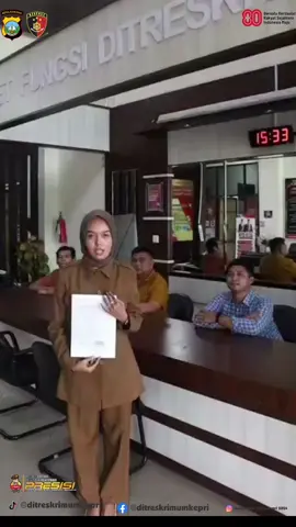 Testimoni Pelayanan Penerimaan Laporan Pengaduan Masyarakat di Ditreskrimum Polda Kepulauan Riau. #@bareskrim #@bareskrim.polri #@dittipidumbareskrim  #poldakepri #ditreskrimumpoldakepri #polriuntukindonesia  #polriuntukmasyarakat  #polripresisi 
