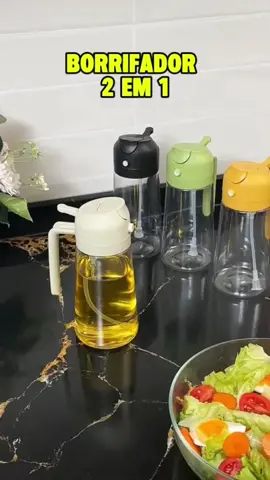Azeiteiro Vinagreiro Spray de Vidro com Botão + Bico Dosador + Tampa e Alça de Plástico — 470ml #culináriaprática  #cozinhaintelectigente  #dicas  #saúde 