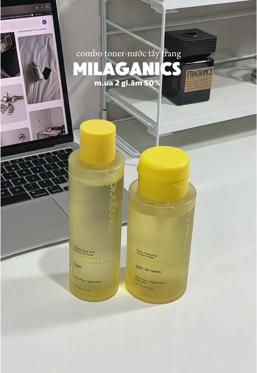 combo toner, nước tẩy trang Milaganics#toner #nuoctaytrang #milaganics #chamsocda #xuhuong 