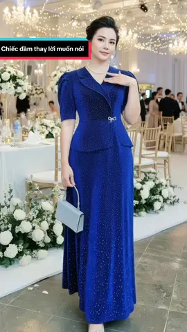 Đầm đi tiệc dáng dài sang trọng và quý phái #hoale4mua #damtrungnien #damditiec #vaytrungnien #quatangme 