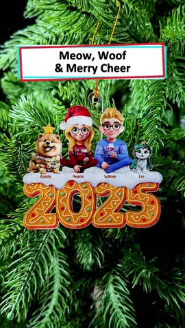 Found this sweet ornament for the holidays. It shows us and our fur babies sitting close together 😊 #wanderprints #personalized #gifts #Christmas #giftforfamily