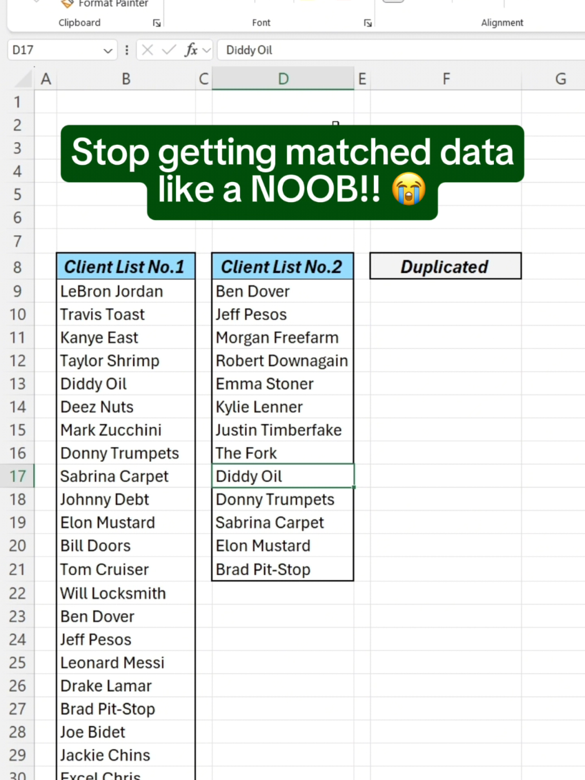 How to find matching data in Excel! #excel #spreadsheet #corporate 