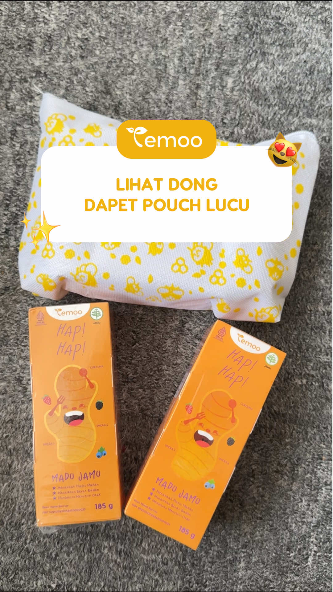 Lihat dong! 🩷 Dapet pouch lucu gini~ Beli Paket Gemoy B  dapet pouch gemoy gratis! Siap siap deh moms~ #Temoo #PaketGemoy #TemooHapHap  