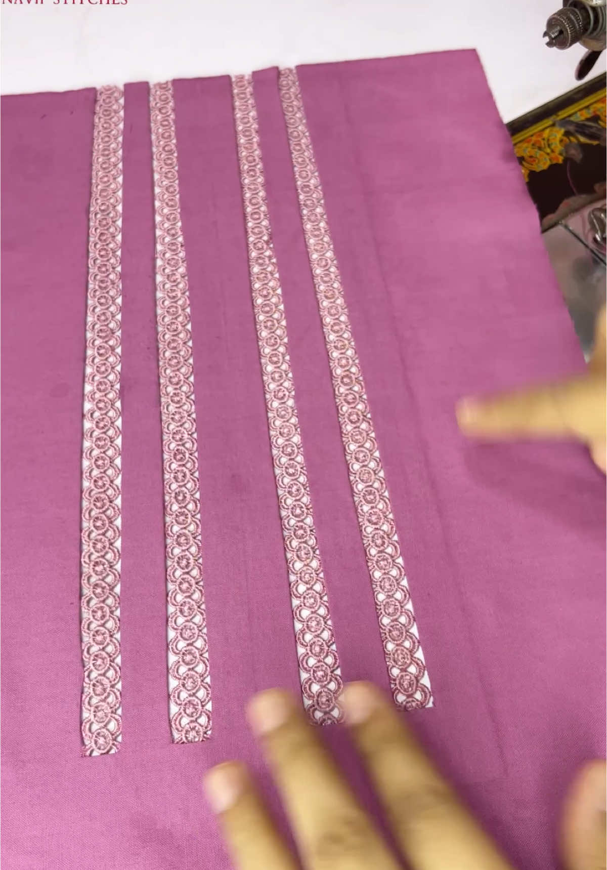 Neck design with joint lace #sewing #sewingtips #sewingtutriols #sewinghacks #sewingforbeginners #videoviral 