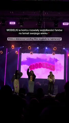 MODELKI w końcu rozwiały wątpliwości fanów na temat swojego wieku! Która z dziewczyn Waszym zdaniem wygląda na najstarszą? Jesteście zdziwieni, że między dziewczynami są takie różnice wiekowe? @MODELKI ON TOP @Aga Nowakowska @Ula Kowalska @Suzi #modelki #modelkiontop #warszawa #juwefest #koncert 