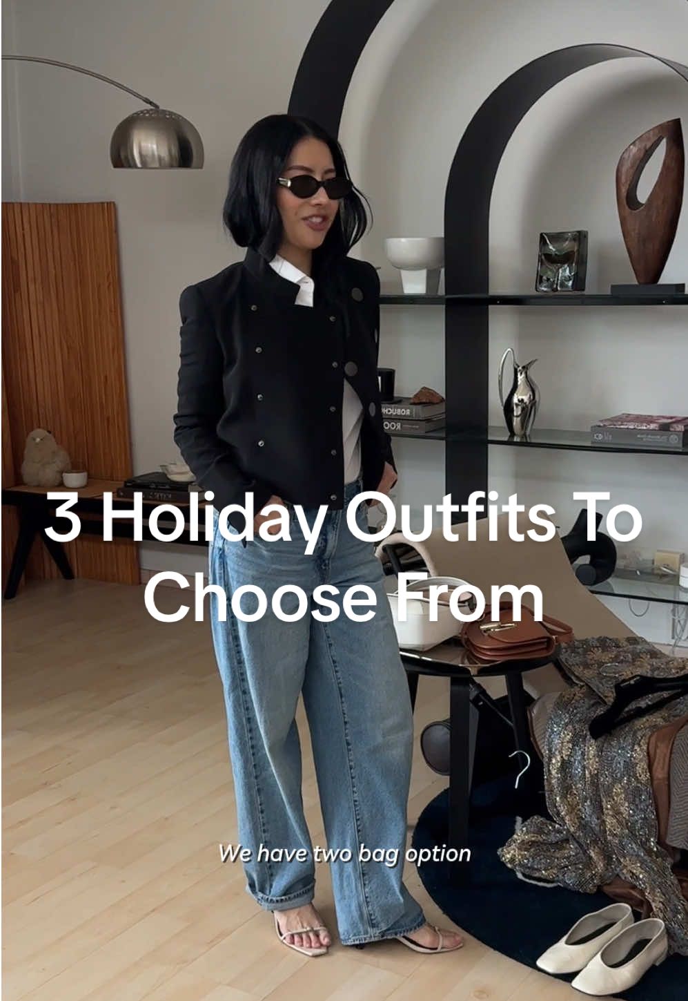 Going for a holiday event, help me pick an outfit 🤍 #giorgioarmani #holidayoutfit #getreadywithme #fashiontiktok #outfitideas 