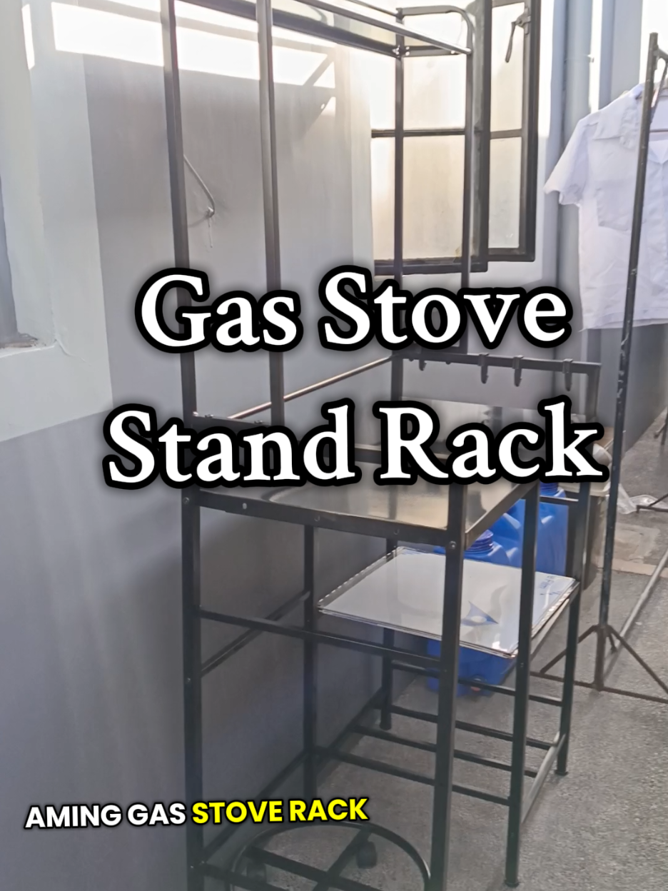 Gas Stove Rack 🔥  Available in  black & white 😊  #gasstoverack #kitchen #kusina #standrack #kitchenorganizer  heavy duty gas stove stand rack  gamit sa kusina patungan ng gas stove 