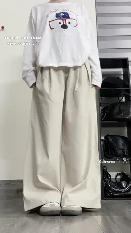 GLIMMA Quần KaKi Ống Rộng Mỏng Nhẹ Tôn Dáng #xh 