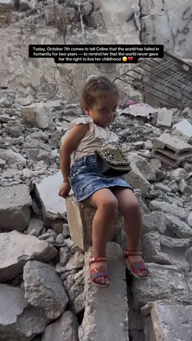 Celine, the Palestinian girl with the beautiful eyes, tells the story of the suffering on the second anniversary of October 7th — she tells how this world left her to face the machinery of war in silence and abandonment 💔😔