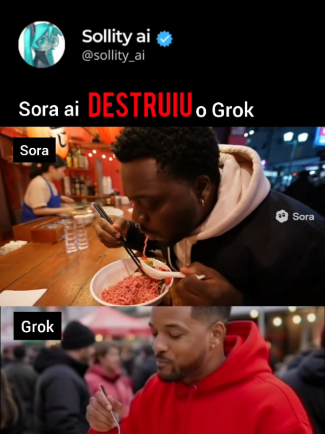 sora ai vs grok na sua opinião quem ganhou essa disputa foi a openai ou o grok do elon musk? grok está disponível gratuitamente para android para gerar vídeos, já o sora ai ainda permanece fechado para gerar vídeo com ia, mas na minha opinião é a maior de todas nessa corrida da inteligência artificial me siga, para quando eu conseguir enviar para vocês! e compartilha o vídeo #inteligenciaartificial #grok #comparação #soraai #sollityai 