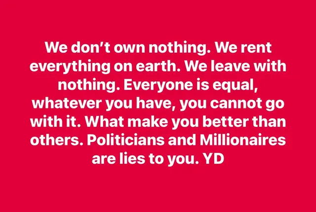 We don’t own nothing 