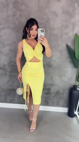 🔹 Vestido Aline/ Amarelo manteiga 💛⬆️ #modafeminina #viralpost #dancatiktoker #flypシ #fashioninspo 