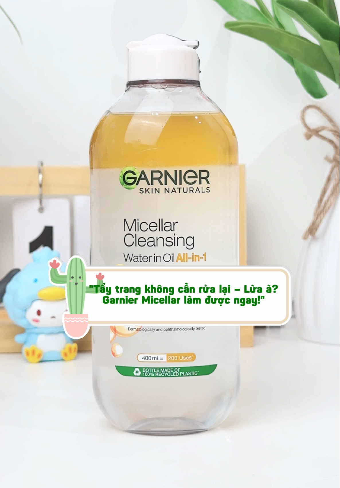 Nước Tẩy Trang Garnier Chân Ái Cho Làn Da Khô Makeup #review #xuhuong #unboxing #nuoctaytrang #nuoctaytranggarrnier 