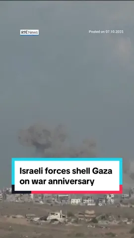 Israeli forces pounded parts of Gaza on the second anniversary of the 7 October attacks. Residents in Khan Younis in southern Gaza and Gaza City in the north reported heavy bombing from tanks and planes in the early hours. It comes as Hamas and Israel continue indirect negotiations in the Egyptian resort of Sharm el-Sheikh, which the US hopes will bring a halt to war in Gaza and release of hostages.  Link in bio to read more📲 #rtenews #gaza #israel #middleeast