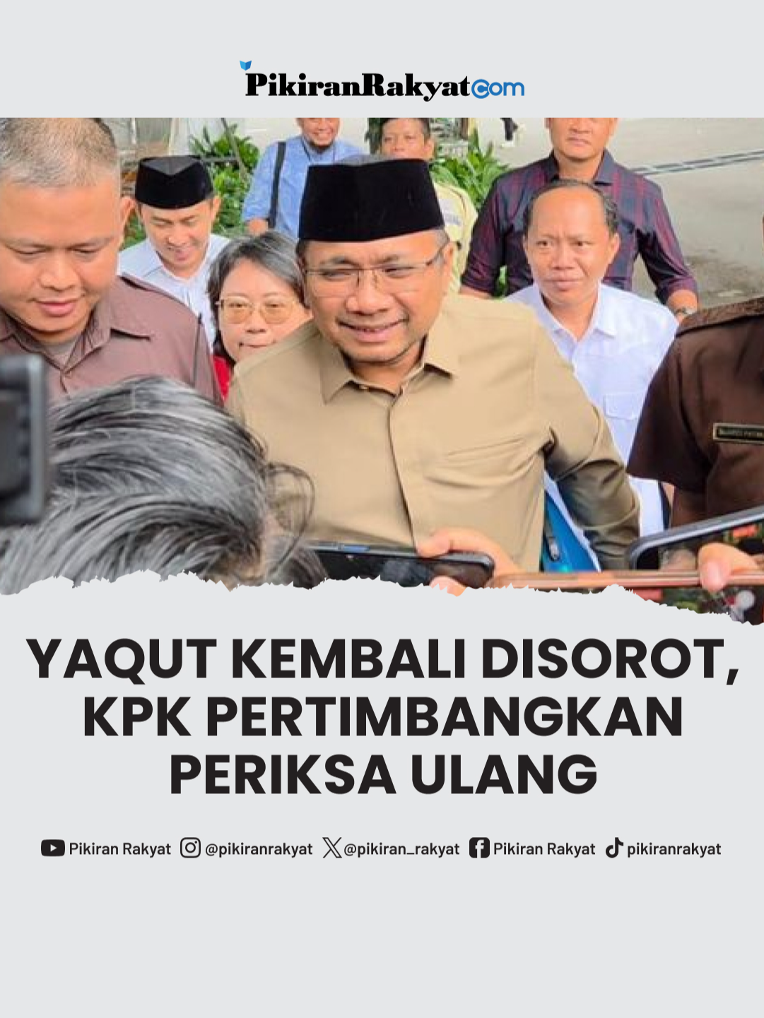 Komisi Pemberantasan Korupsi (KPK) membuka peluang untuk kembali memeriksa mantan Menteri Agama (Menag) Yaqut Cholil Qoumas terkait penyidikan kasus dugaan korupsi kuota haji tahun 2023–2024. Sebelumnya, Yaqut pernah diperiksa pada Kamis, 7 Agustus 2025 . Hal ini disampaikan Juru Bicara KPK Budi Prasetyo, usai penyidik memeriksa mantan Bendahara Umum Asosiasi Muslim Penyelenggara Haji dan Umrah (Amphuri), Tauhid Hamdi (TH), di Gedung Merah Putih KPK, Jakarta, Selasa, 7 Oktober 2025. . Dalam pemeriksaan, penyidik mendalami dugaan pertemuan antara Tauhid dan Yaqut. Oleh sebab itu, KPK mempertimbangkan memanggil kembali Yaqut untuk mendalami pertemuan tersebut. . Asep Bidin Rosidin/PRMN . #Menag #Yaqut #Kemenag #Haji #KorupsiHaji