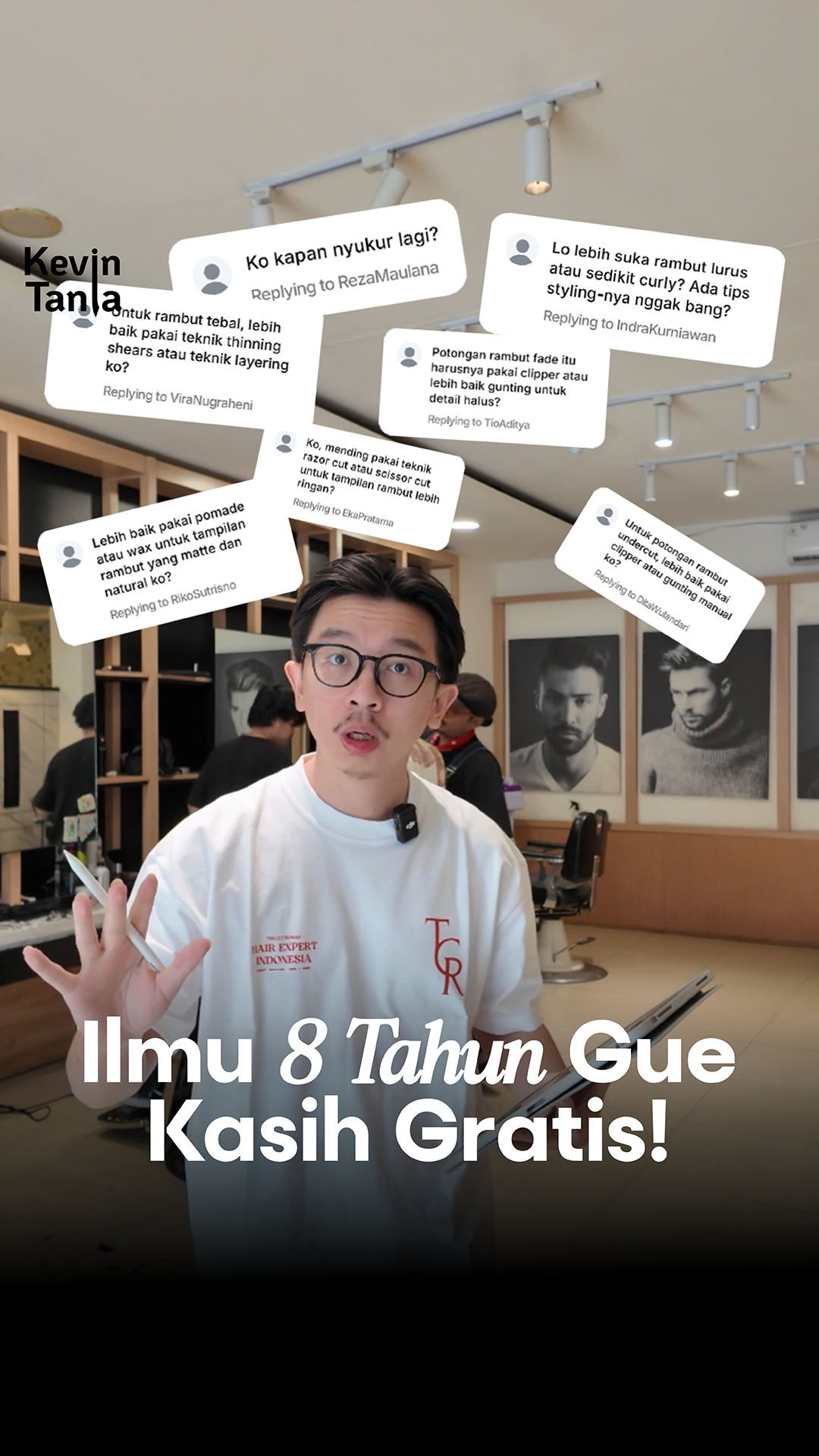 Gua bakal bongkar SEMUA rahasia bangun bisnis barber & salon dari NOL. Gak ada yang ditutup-tutupin, semua berdasarkan pengalaman gua 8 tahun terakhir, bangun 6 cabang, dan ngajar ribuan murid. Ini semua GRATIS. Mau jadi yang pertama dapet ilmunya? Komen 