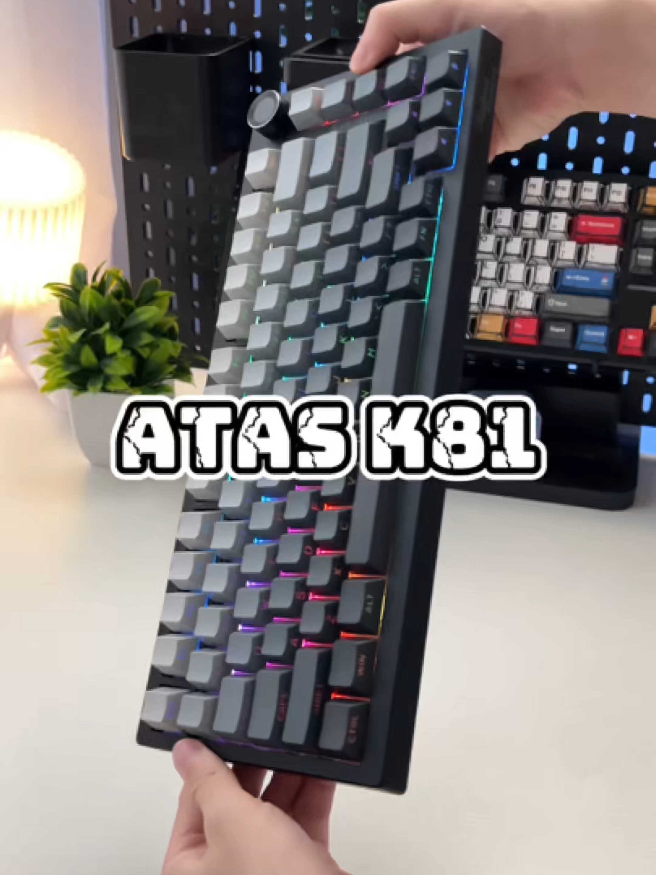 ATAS K81 - Phím cơ không dây 3 mode kết nối, led RGB được lót foam silicon cho cảm giác gõ êm ái mượt mà. Và không thể thiếu là app tùy chỉnh đi kèm <!> #keyboard #banphimkhongday #setupgaming #banphimco #gocpc #banphimcogaming #banphimgaming #xuhuong #setup #banphim