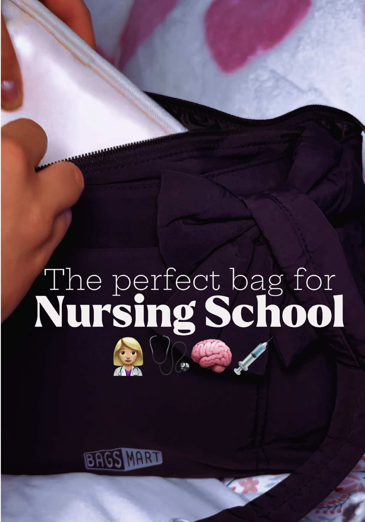 You need this bag for nursing school  it’s so cute!🖤 #nursingessentials 