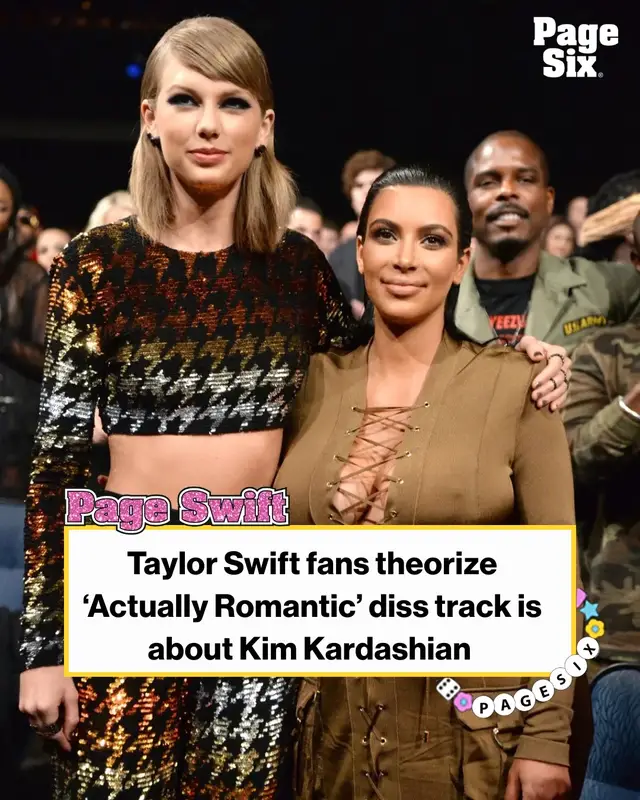 Taylor Swift fans have theorized that her song “Actually Romantic” is a diss track about Kim Kardashian thanks to a telling line in the second verse. 👀 She sings, “But you keep sending me funny valentines / And I know you think it comes off vicious / But it’s precious, adorable.” Many fans are speculating that the Grammy winner, 35, is referring to when Kardashian sent Valentine's Day gifts to her 