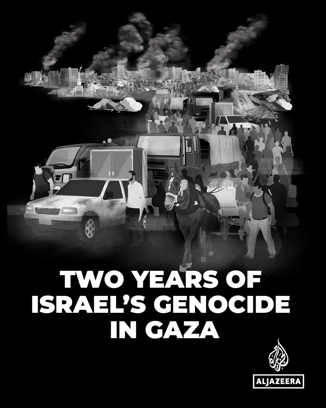 It has been two years since Israel launched its genocide against Palestinians in Gaza.⁠⁠ .⁠ GFX by AJ Labs. #news 