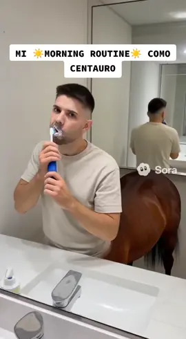 POV: Eres un Centauro intentando llevar una vida lo más normal posible... #centauro #ia #humor #morningroutine #parati 