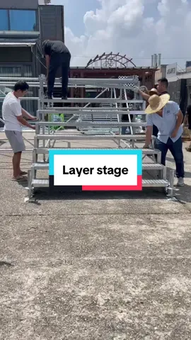 layer Stage stairs installation video, 2m width, 2m height! #layer #stage #stairs #setup #steel 