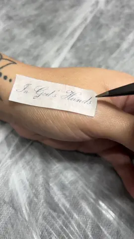 In God’s Hands. ✝️ Every person who’s let me practice on them has been part of my growth — I’ll never forget it. Thank you 🤍 #smalltattoos #finelinetattoo #fyp #scripttattoo #tattoos