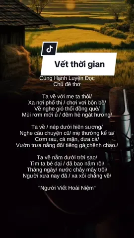 Cùng Hạnh luyện Đọc Chủ đề thơ. Nguồn thơ: Người Viết Hoài Niệm. Bài bạn đọc.#xuhuong #luyengiongcunghanh #luyengiongnoihay #hoainiem8x9x #cadaotucnguvietnam 