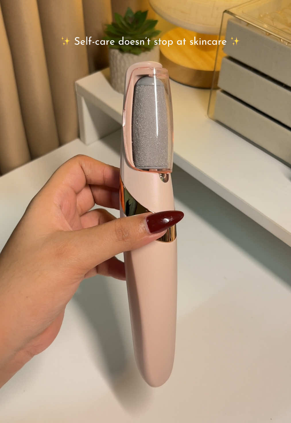A sign for u to switch to electric foot file✨