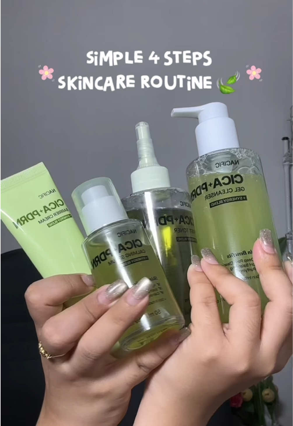48-sec simple 4 steps CICA + PDRN routine for calm, glowy skin 🍃  @네시픽 Nacific Official  #kbeauty #pdrn #skincareroutine #kbeautyskincare #creatorsearchinsights 