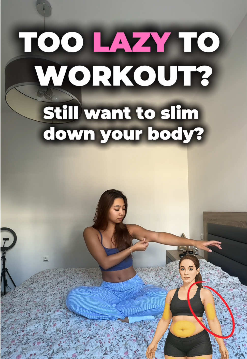 Lazy workout to stay in shape 💓 Share with your lazy friend😝 #homefitness #lowerbelly #tipsforgirls #lazygirl 