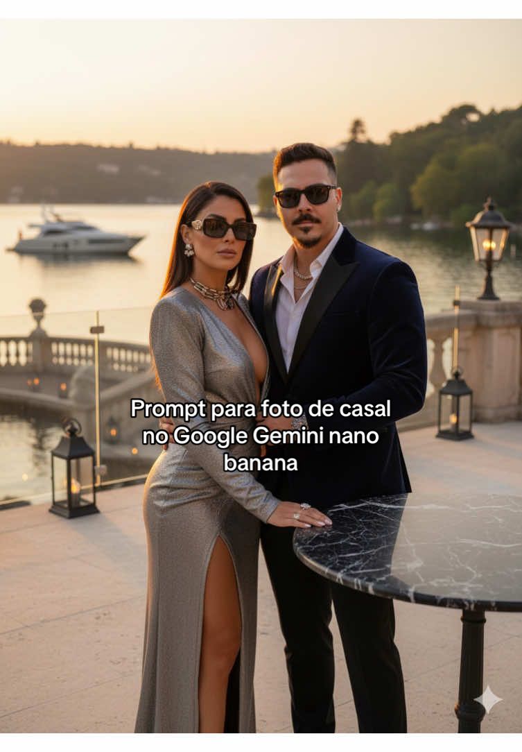 Prompt para foto de casal no Gemini, nova trend do google nano banana criando fotos de casal usando inteligência artificial! Faça ensaios fotográficos com IA grátis, prompt nos comentários! #ia #gemini #inteligenciaartificial 