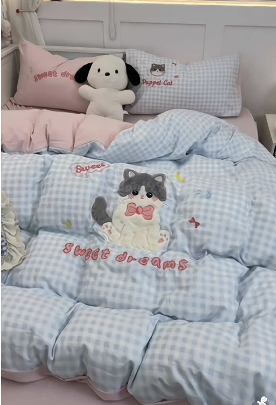 Sét 4 món vỏ chăn ga gối cotton đũi thêu xinh xắn #setchanga #setchangagoi #bogagoicotton #xuhuong #lalap1995 