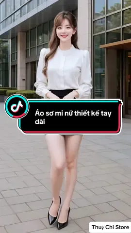 Áo sơ mi nữ thiết kế tay dài. #aosominu #thoitrangnu #xuhuong #viral #thinhhanh 