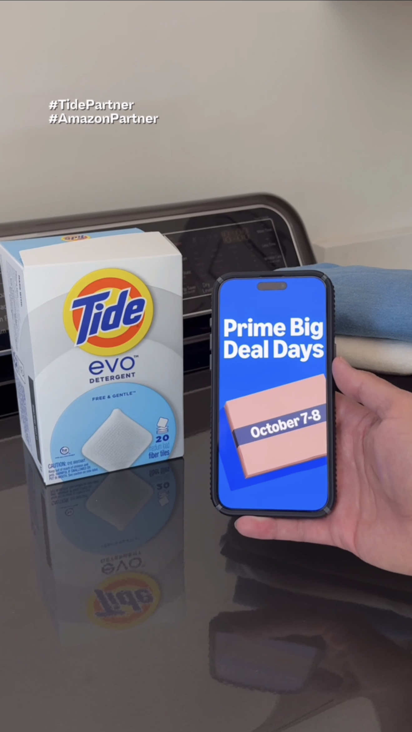 #TidePartner Laundry just got an upgrade 👉 with @Tide Laundry ’s evo Free & Gentle tiles! Prime Members can get 30% off Tide evo Free & Gentle tiles on @Amazon on October 7th and 8th! #PrimeDay #PrimeDay2025 #AmazonPartner #PrimeDayDeals 