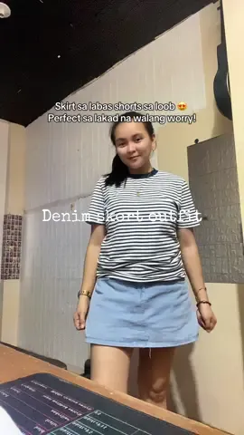 Korean High Waist Denim Skort — mukhang skirt pero shorts sa loob! Perfect pang OOTD, lakad, at travel ✨  #denimskort #miniskirtoutfit #OOTD #tiktokfinds #affordablefashion 