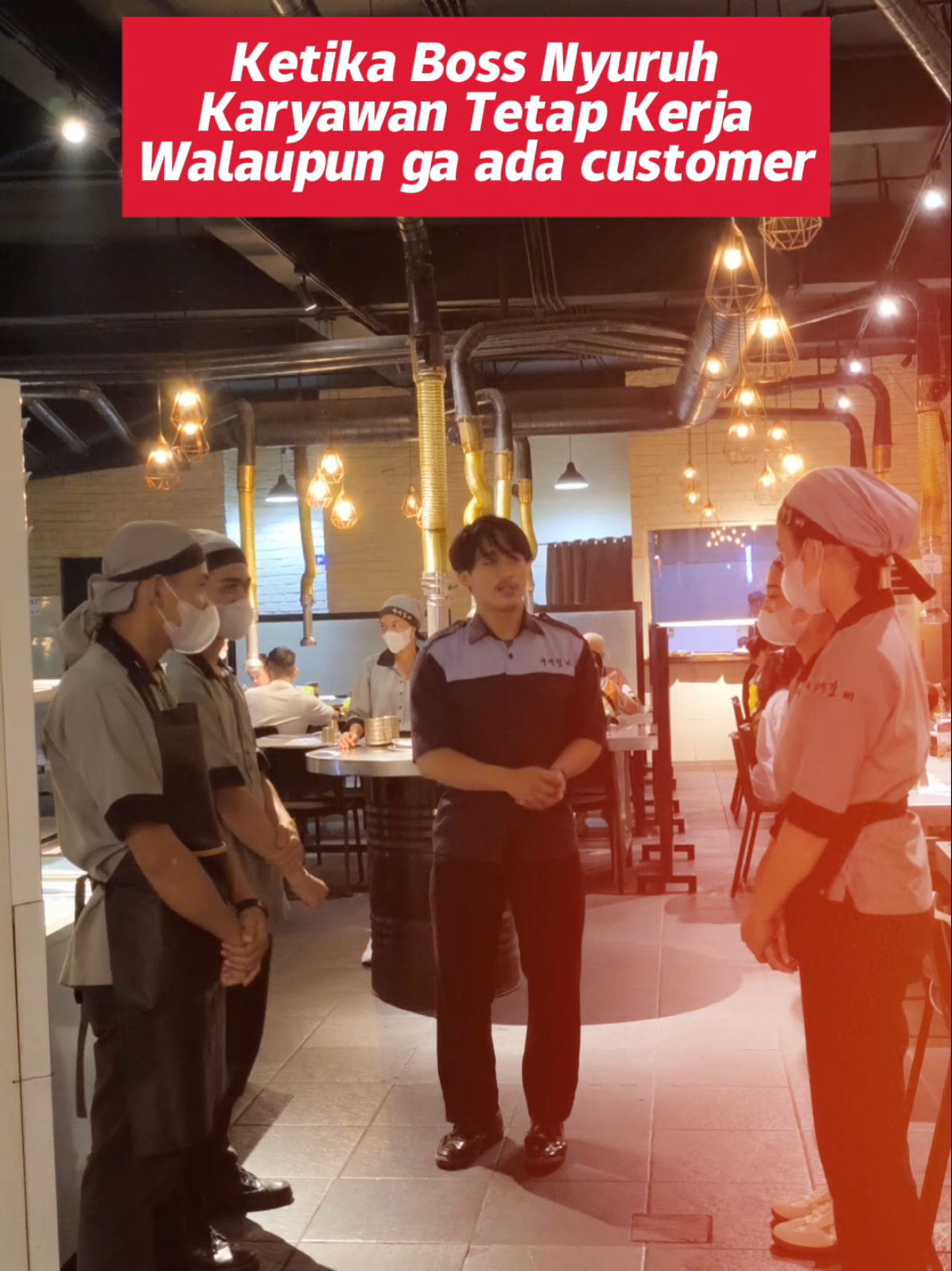 Ketika Boss Nyuruh Karyawan Tetap Kerja Walau Ngga Ada Customer #seoseogalbi #waitress #waiter #kulinerpik #koreanbbq 