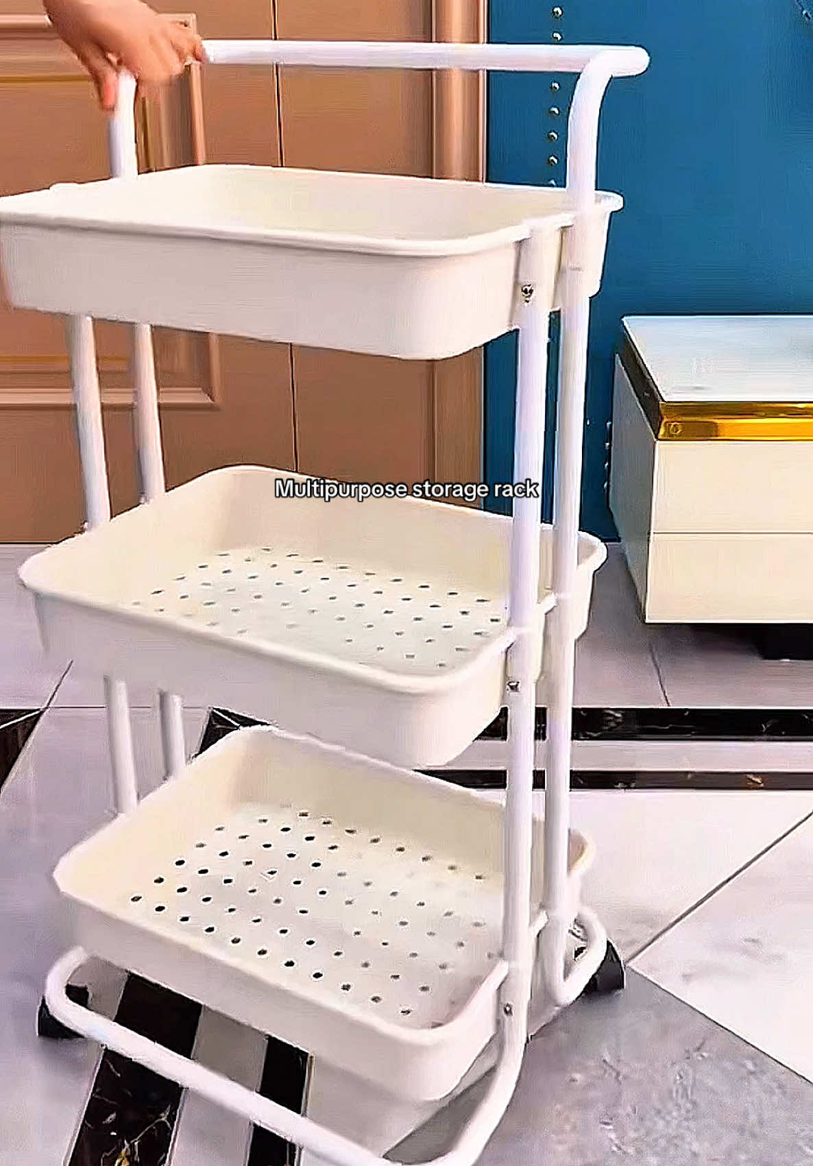 Troli rack serbaguna, boleh guna untuk dapur, bilik, toilet atau ruang kerja! Senang alih, jimat ruang 🔥 #storagerack #kitchenrack #rakbuku #trolleyrack 