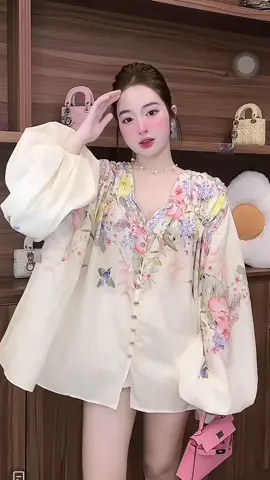 Áo hoa tay bồng #huyenthuhoang #xhtiktok  #viralvideo 