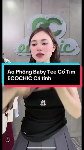 Áo Phông Baby Tee Cổ Tim ECOCHIC Cá tính#thuyxinhlunglinh996 #thoitrang #aobabytee #aosangchanh 