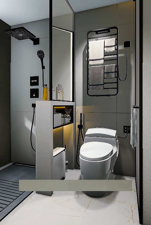 Creative Bathroom Renovation Ideas: Smart Design Solutions for Wet/Dry Separation and Space Utilization #Bathroom #decorationdesign #design #foryou 