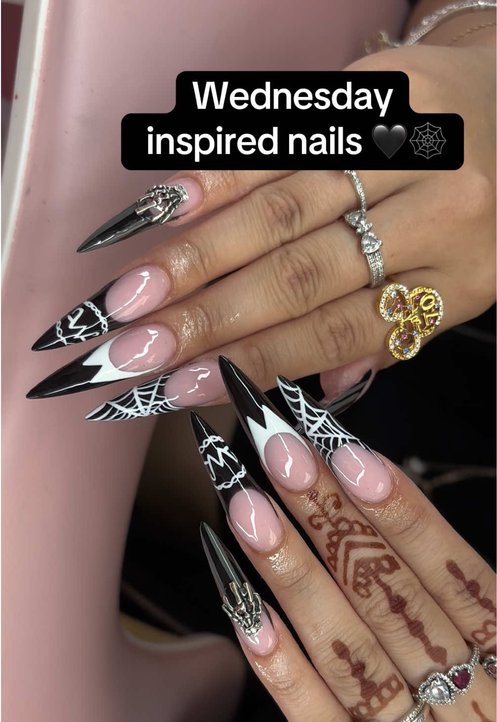 We love Wednesday 🖤🕸️ #wednesdayaddams #spookynails #spookyseason #fyp #coloradonailtech 